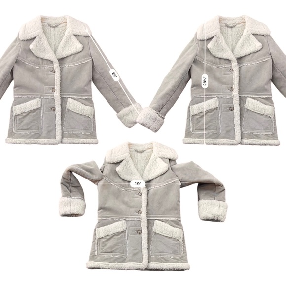 Vintage Genuine Suede Wool Patchwork Coat - Picture 6 of 8